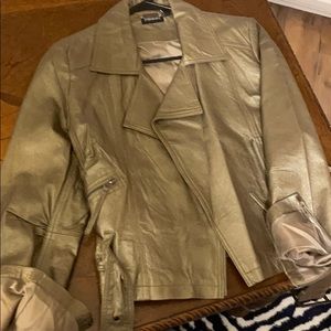 New without tags dark gold 100% leather jacket